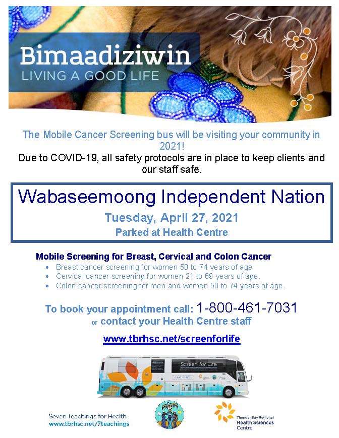 Mobile Cancer Screening Coach (Bus) - Wabaseemoong
