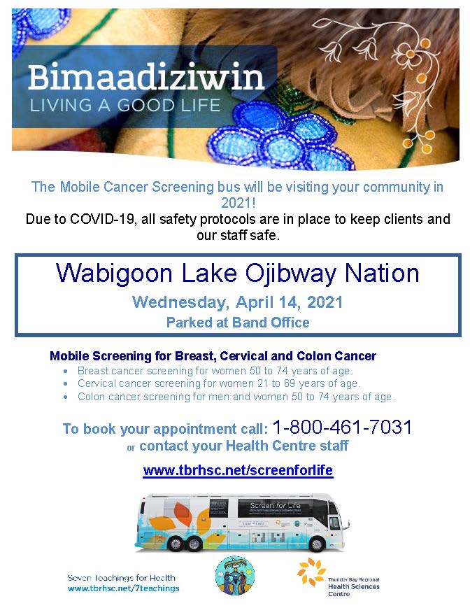 Mobile Cancer Screening Coach (Bus) - Wabigoon Lake