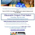 Mobile Cancer Screening Coach (Bus) - Wauzhushk Onigum