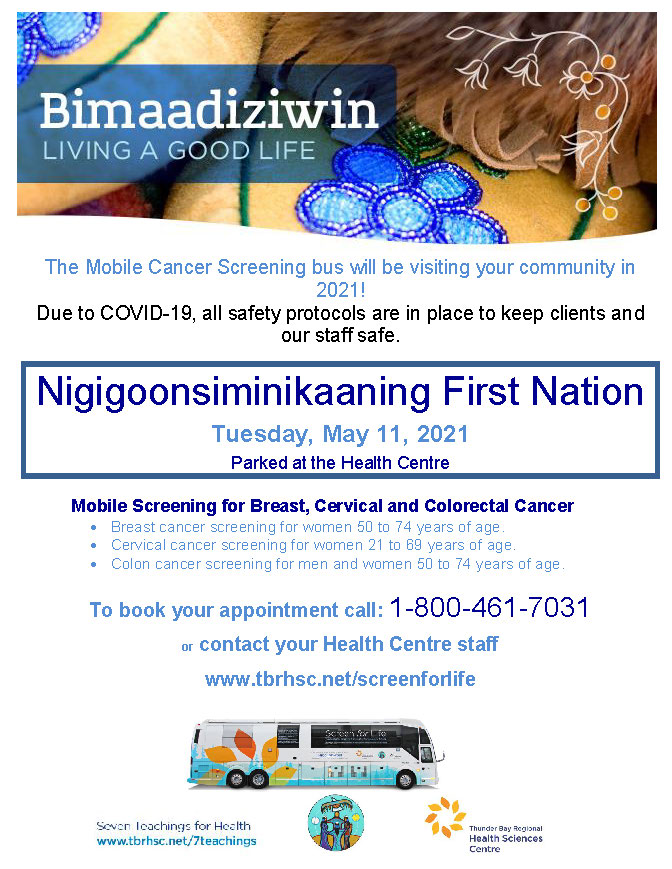 Mobile Cancer Screening Coach (Bus) – Nigigoonsiminikaaning