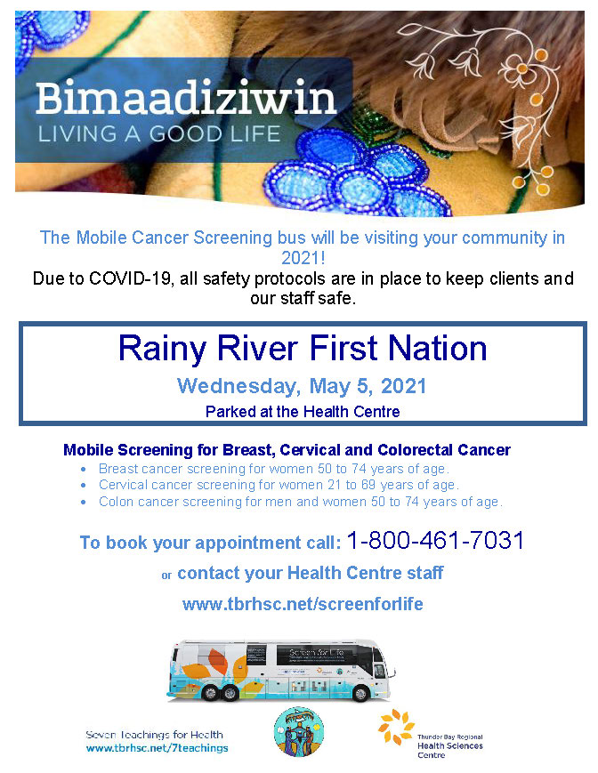 Mobile Cancer Screening Coach (Bus) – Rainy River FN