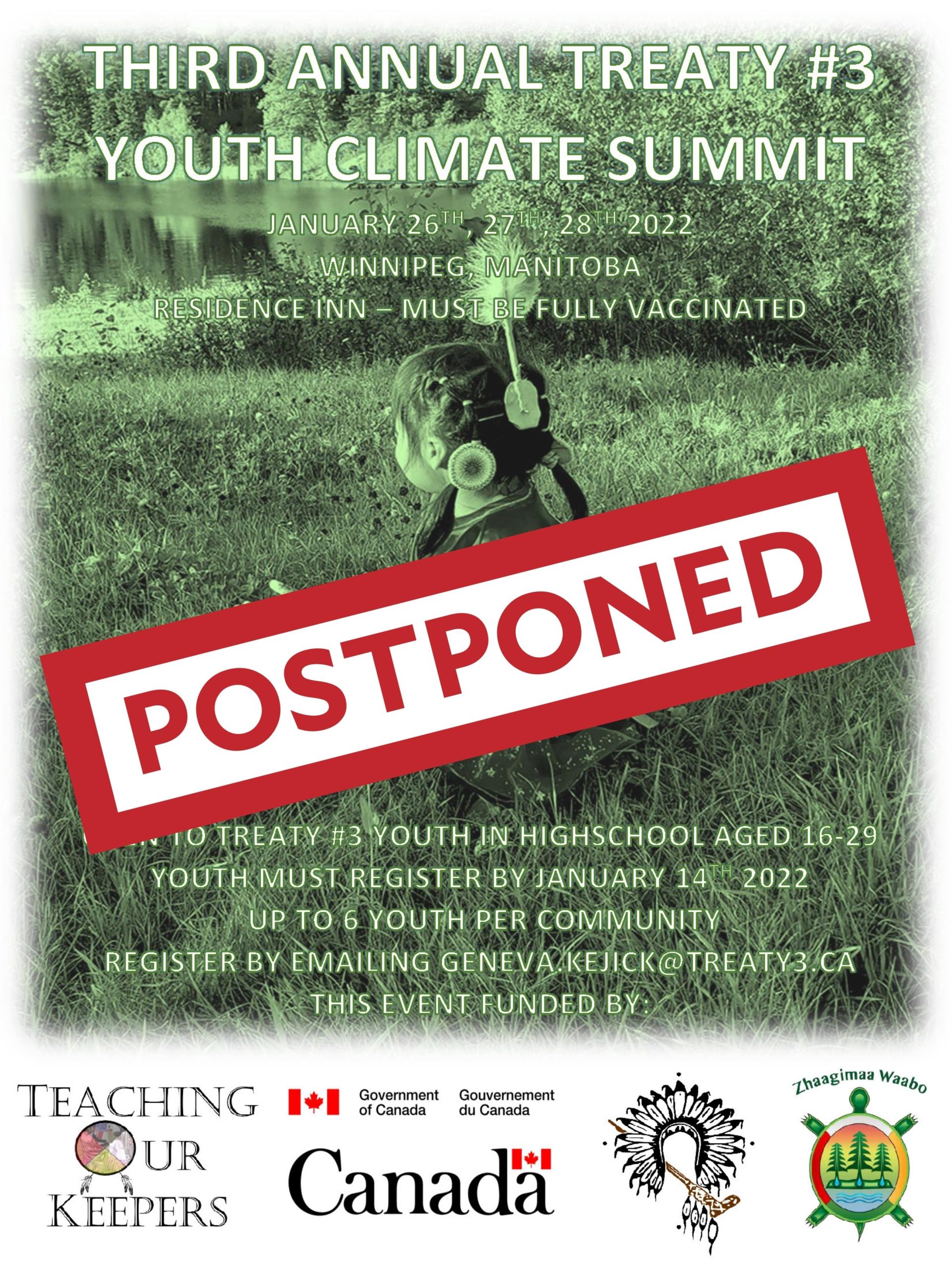 3rd Annual Treaty #3 Youth Climate Summit 2022 (POSTPONED)