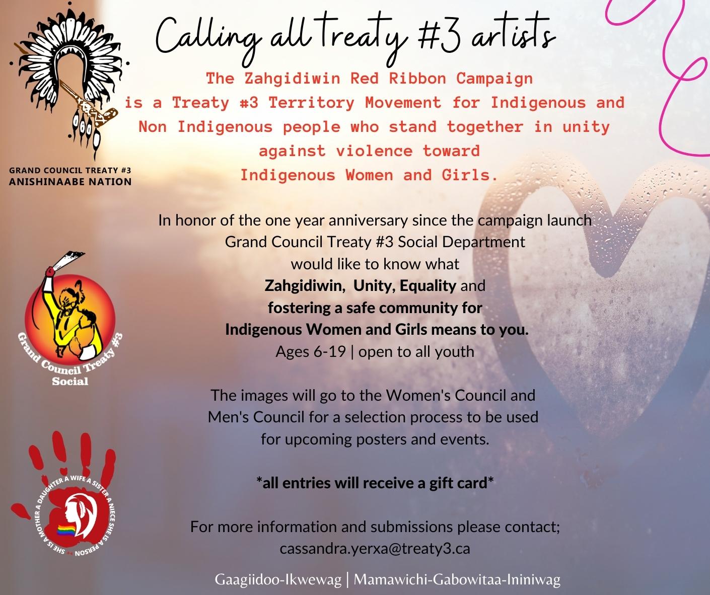 Calling all Treaty #3 Artists ages 6 – 19!