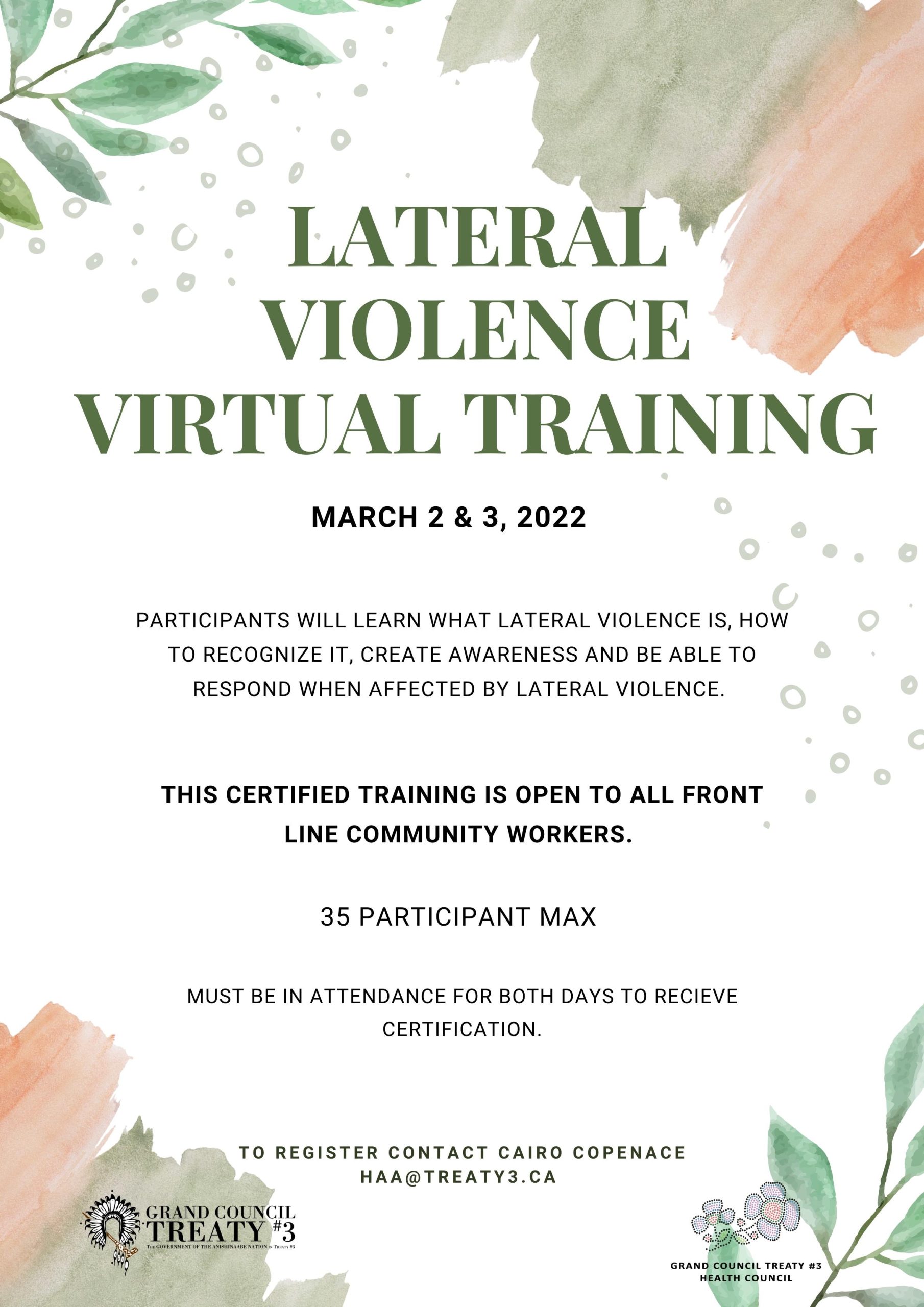 Lateral Violence Virtual Training (Registration Full)