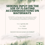 Seeking Input on the use of Floating Accommodations on Waterways