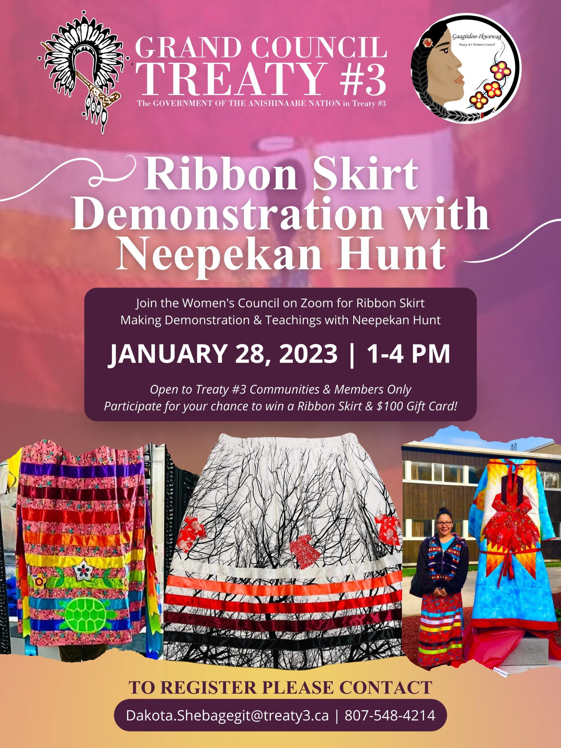 Ribbon Skirt Demonstration with Neepekan Hunt