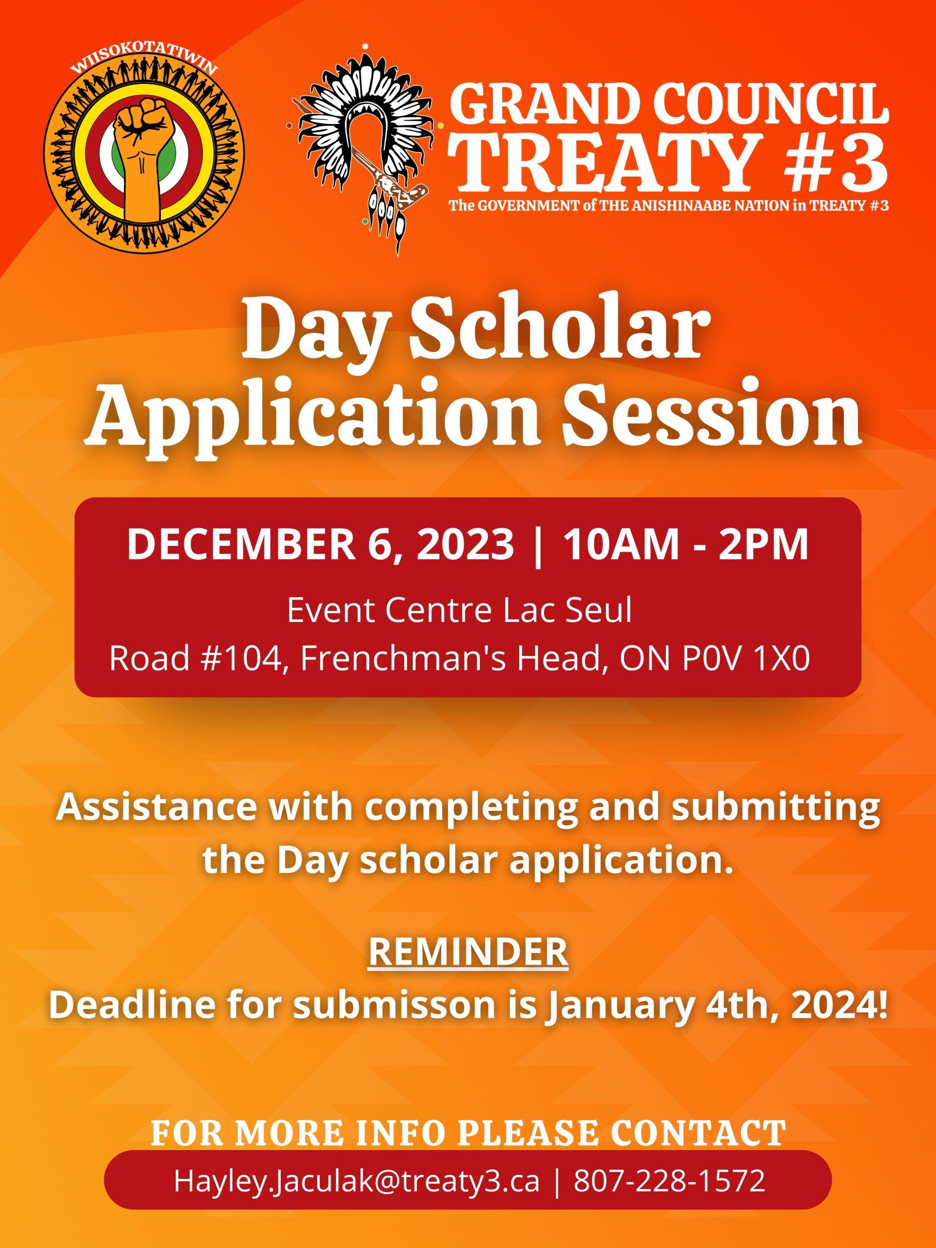 Day Scholar Application Session (Lac Seul FN)