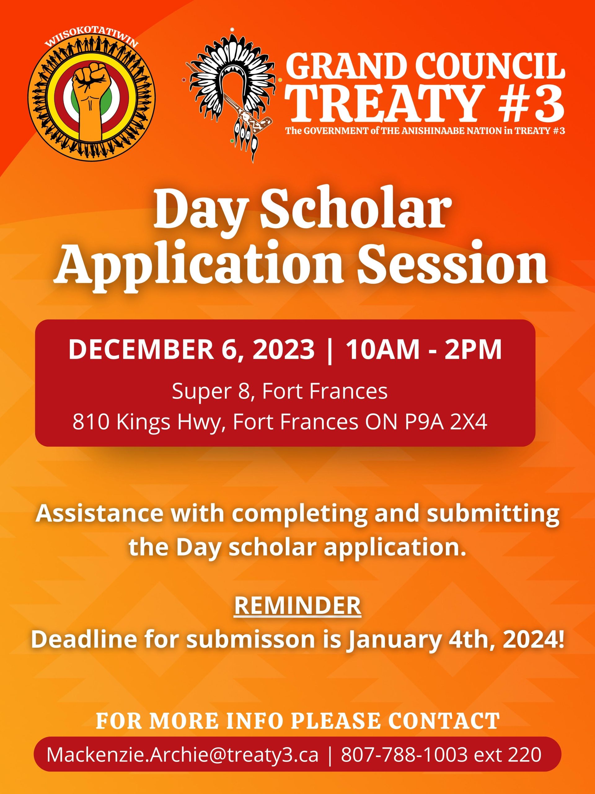 Day Scholar Application Session (Fort Frances)