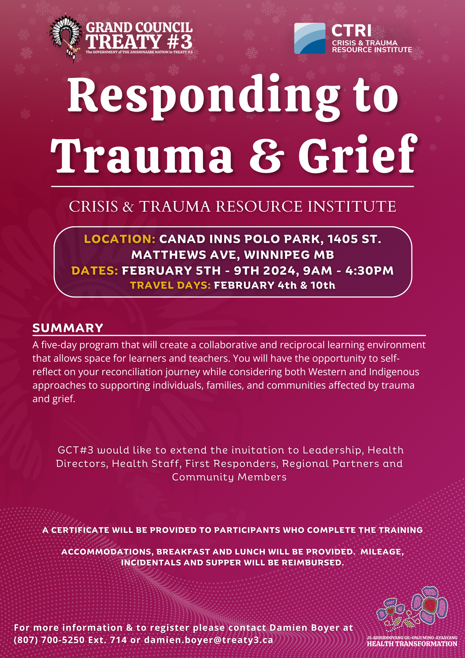 Responding to Trauma & Grief Workshop **REGISTRATION FULL