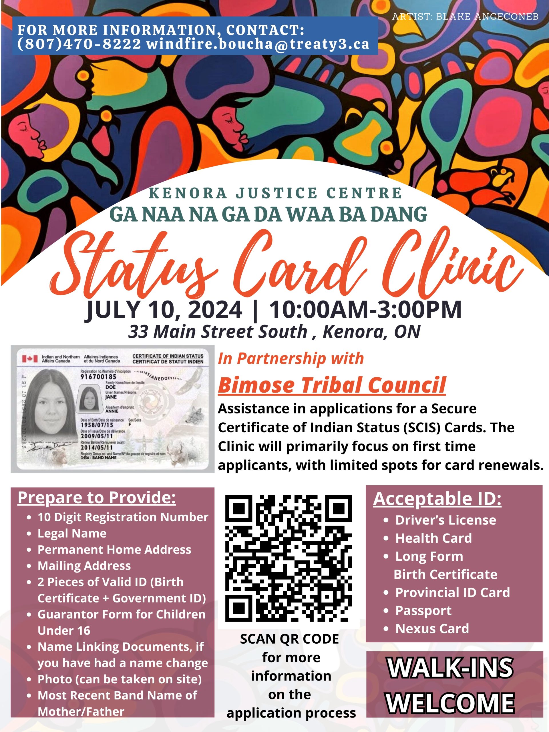 Status Card Clinic at Kenora Justice Centre