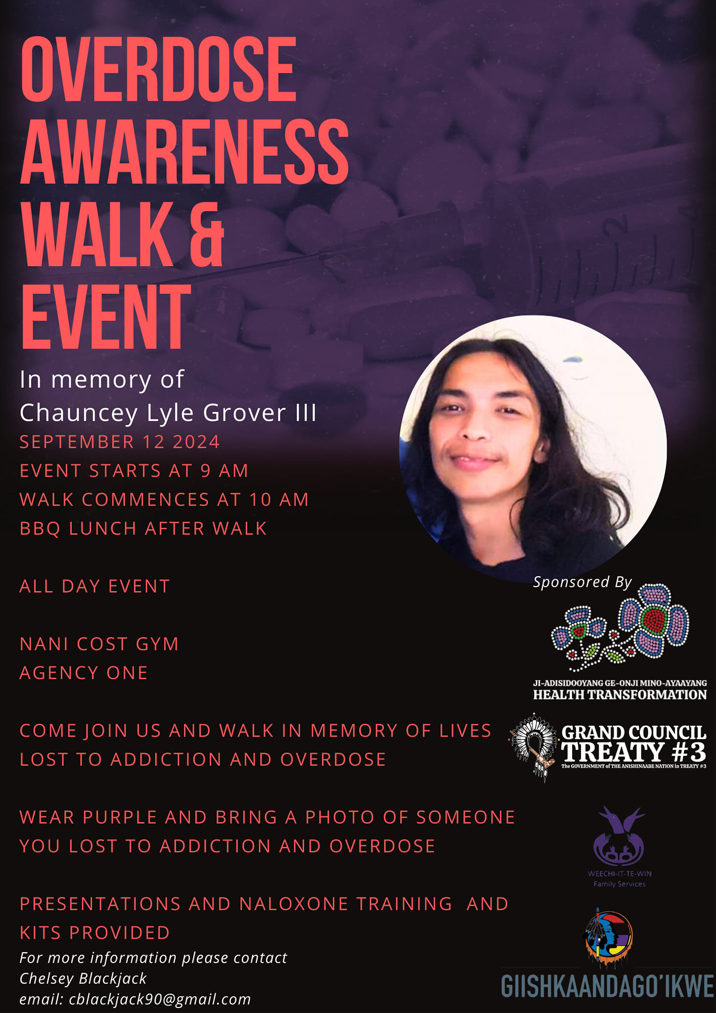 Overdose Awareness Walk & Event in memory of Chauncey Lyle Grover III