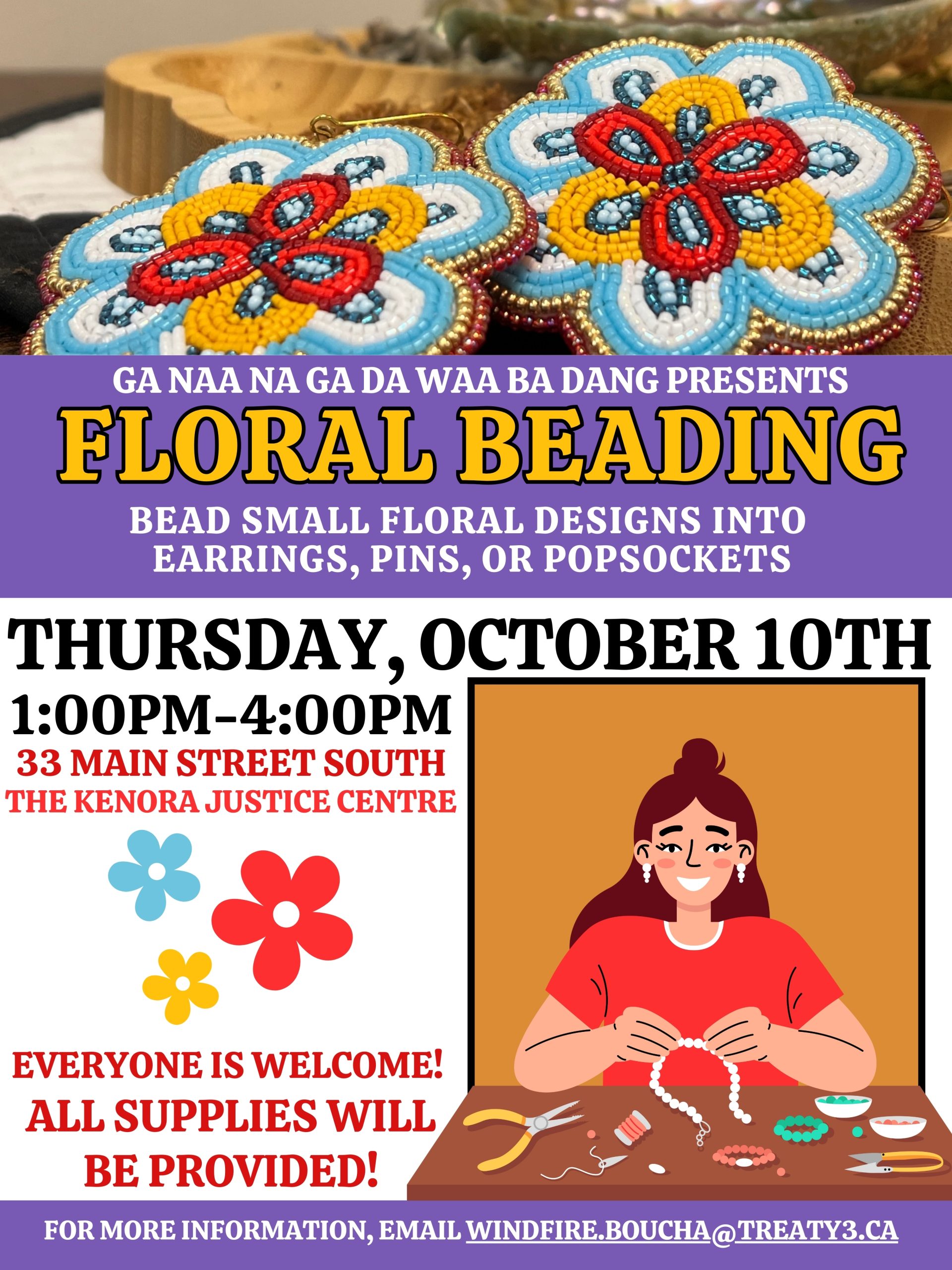 Kenora Justice Centre Floral Beading Workshop