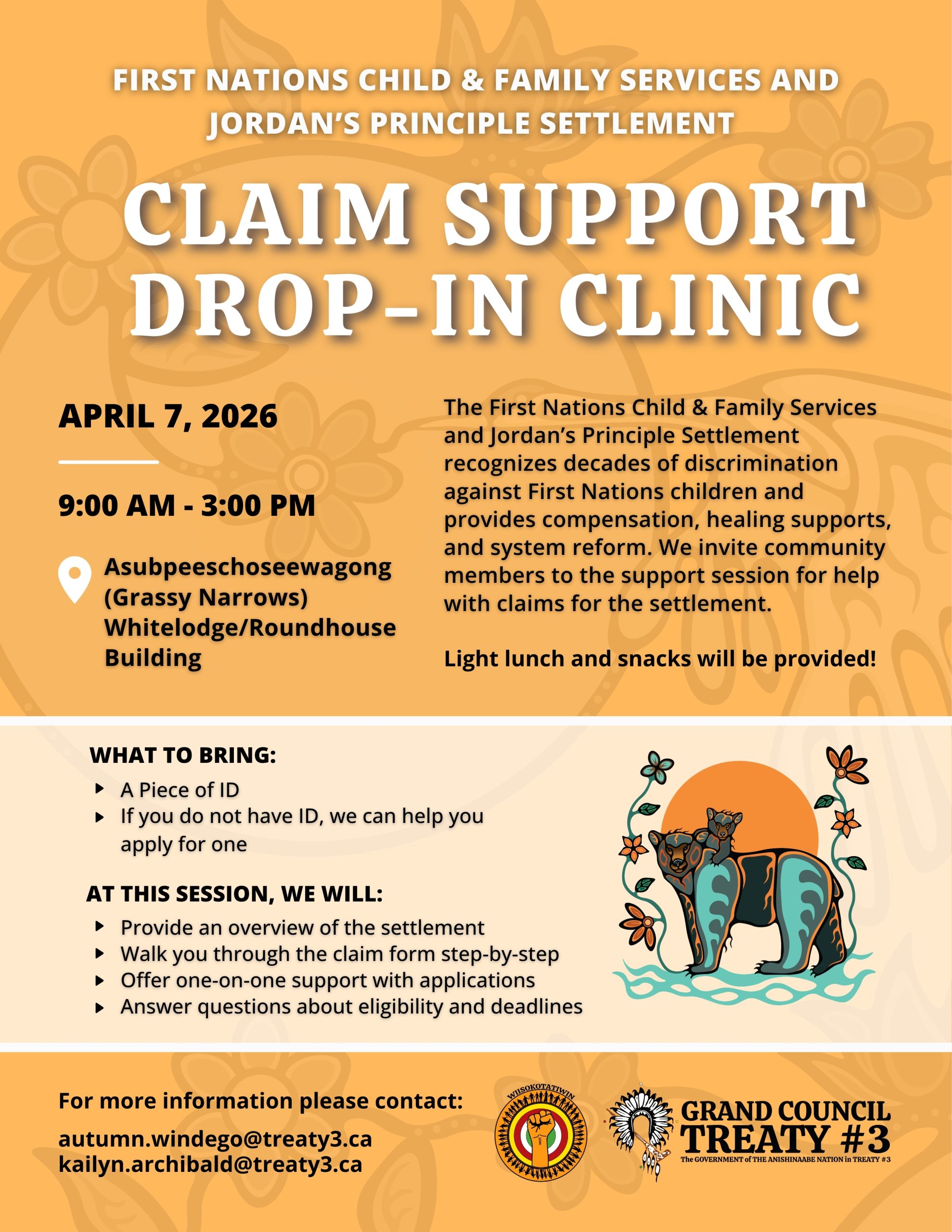 First Nations Child & Family Services and Jordan’s Principle Settlement Claim Support Drop-In Clinic