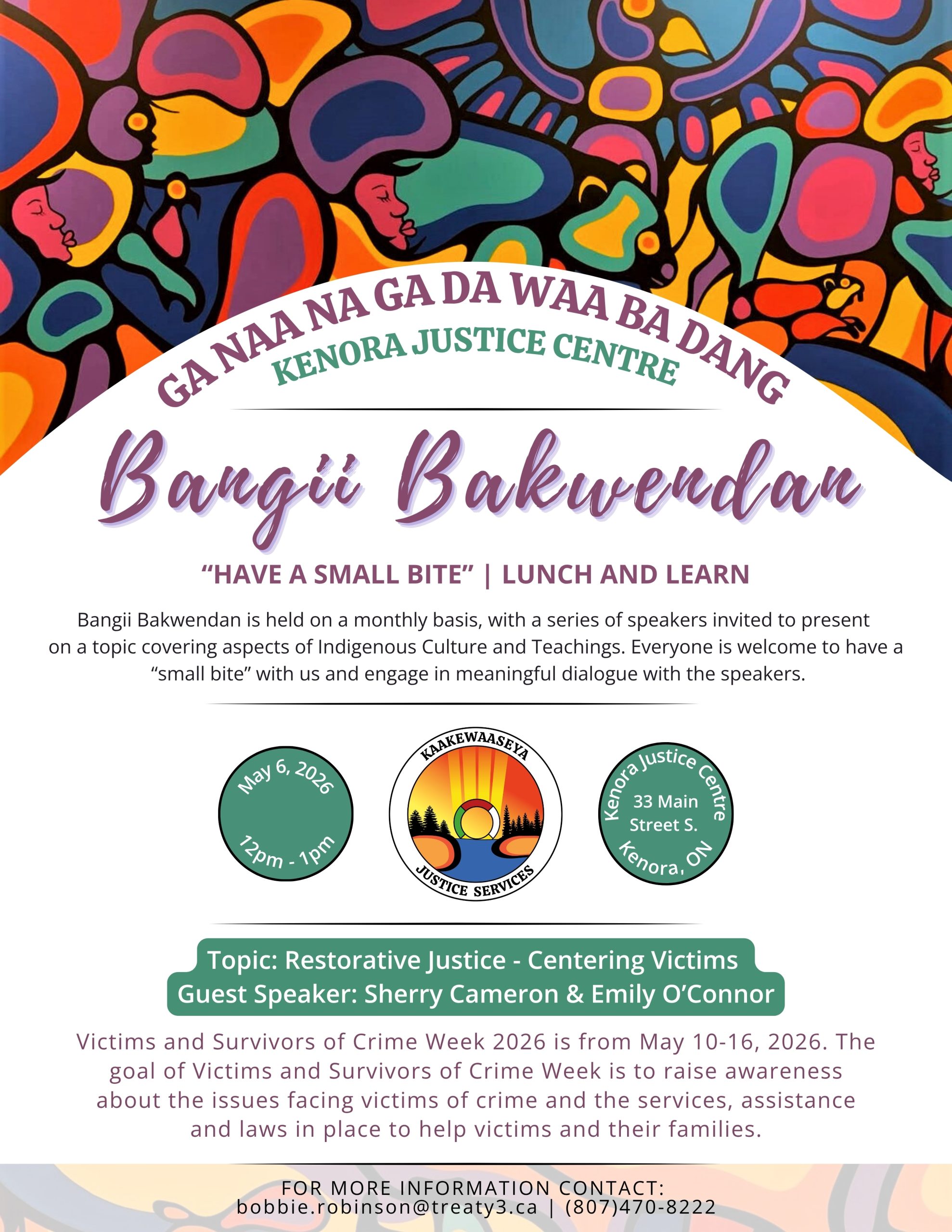 Bangii Bakwendan, “Have a Small Bite” Lunch and Learn | Topic: Restorative Justice, Centering Victims