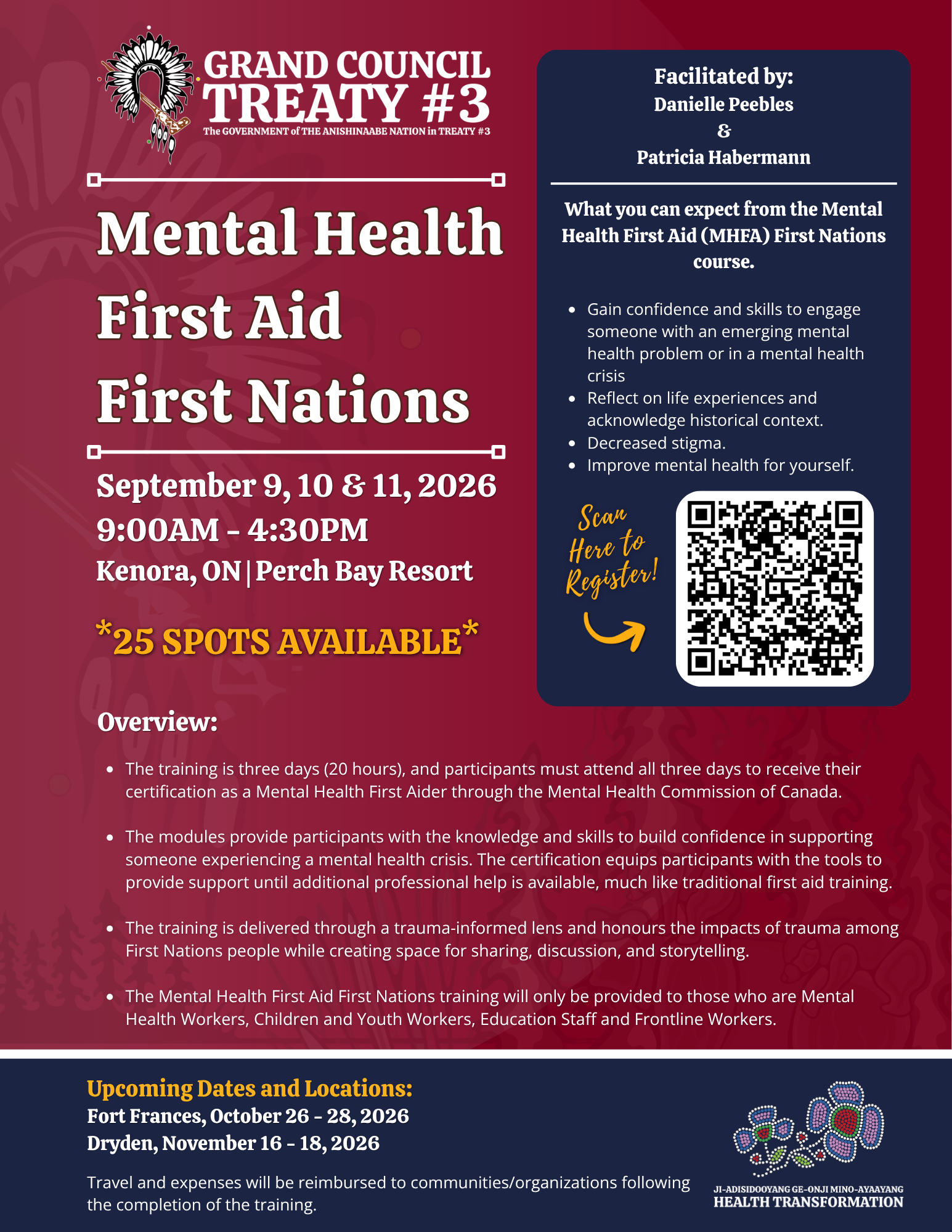 Mental Health First Aid First Nations Training | Kenora