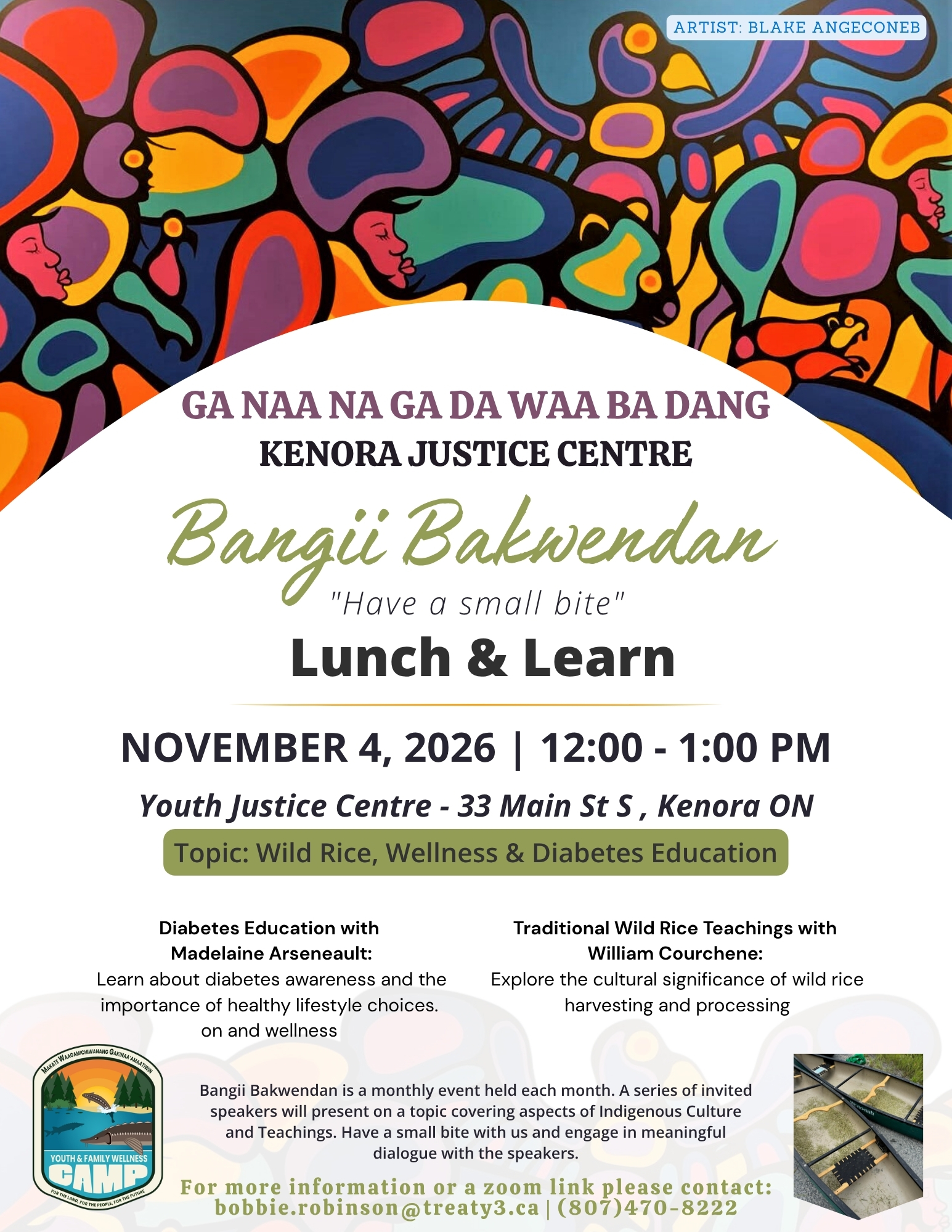 Bangii Bakwendan Lunch and Learn | Topic: Wild Rice, Wellness & Diabetes Education